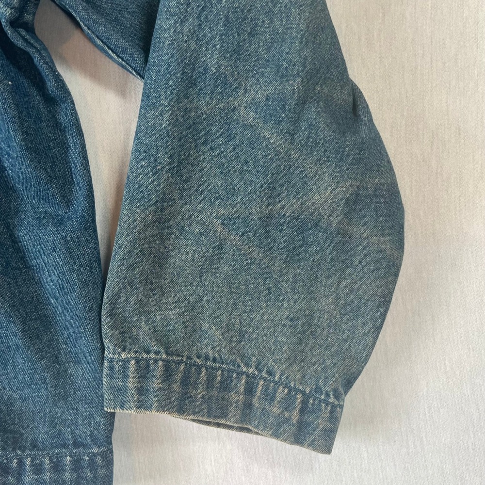 Tantrums Vintage Denim Jacket Women L Cat Patchwork Embroidered Art to Wear - Picture 6 of 16